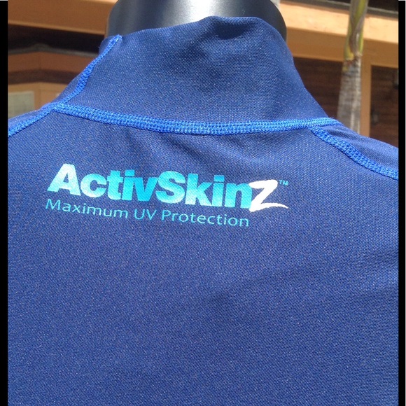 ACTIVSKINZ UPF50 Unisex Blue Swim Rash Guard - Picture 4 of 9